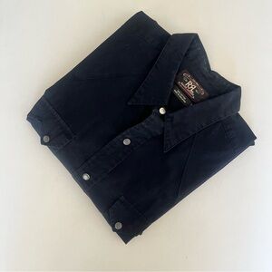 Vintage RRL Ralph Lauren Pearl Snap Button Western Shirt Black Size XL